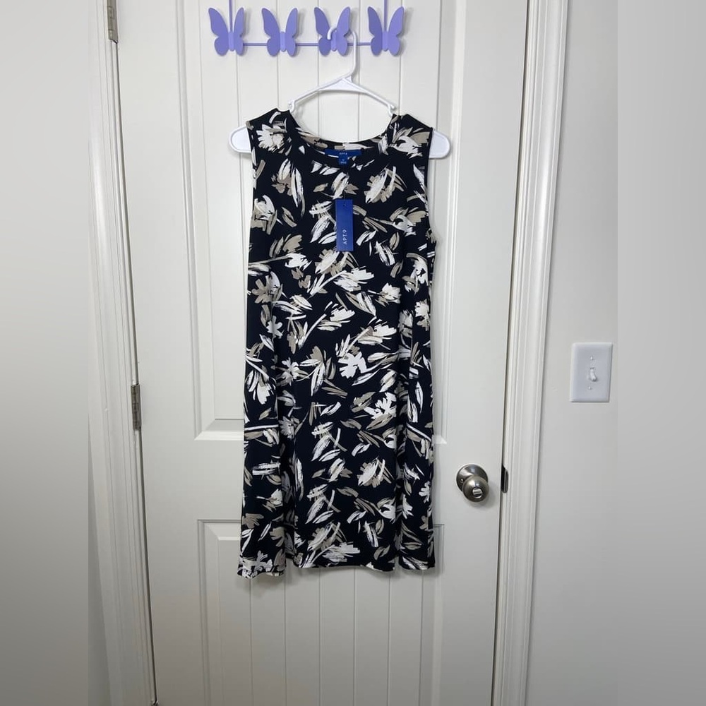 Apt. 9 Black and White Sleeveless Midi Sundress